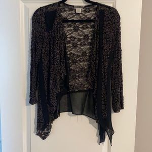 Black and brown detailed cardigan
